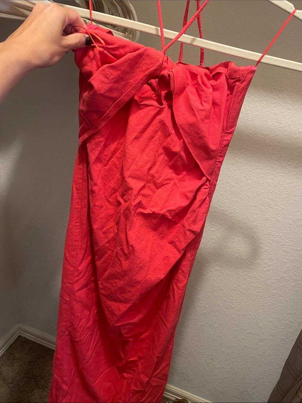 Zara Coral Spaghetti-Strap Maxi Skirt